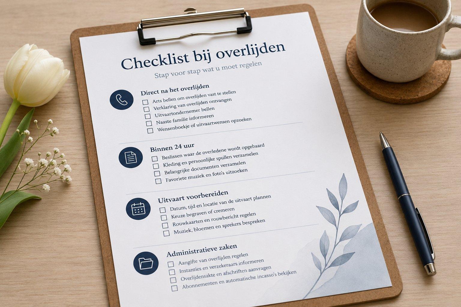 checklist bij overlijden